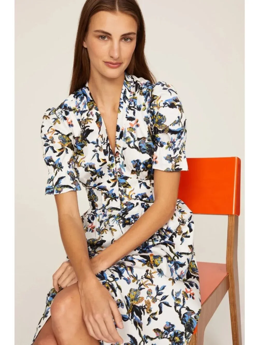 Diane von Furstenberg Floral Erica Dress in Fauna Toile Womens Aline fit and - Picture 16 of 16